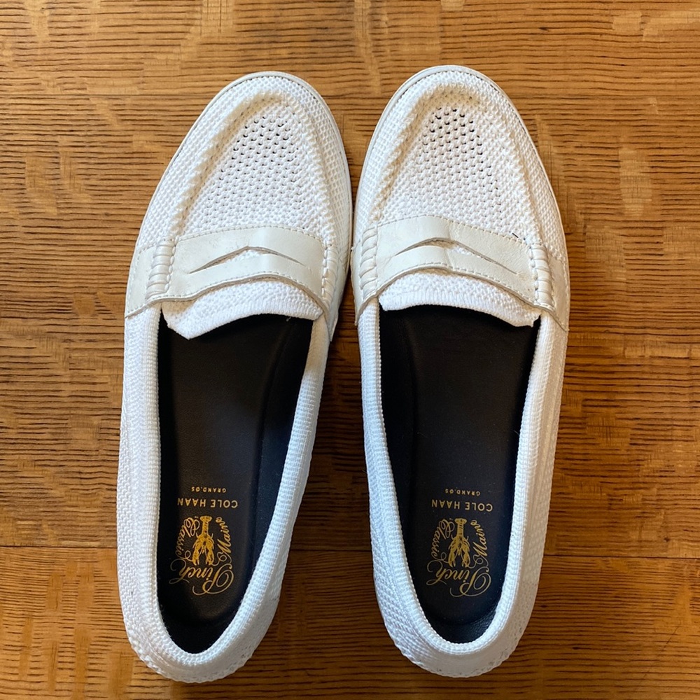 Cole Haan white boat shoes